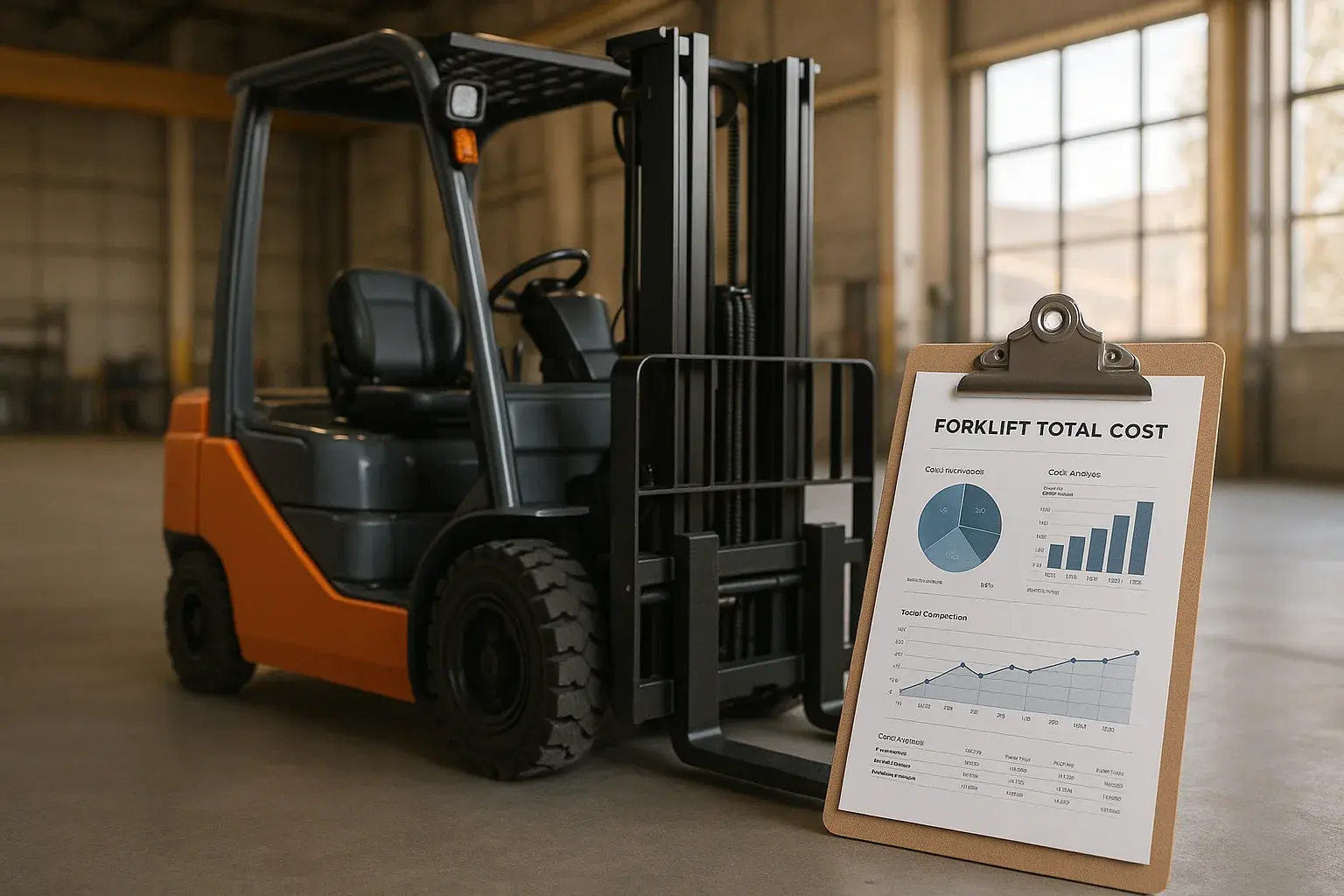 Calculating the total cost of ownership of a forklift on a spreadsheet