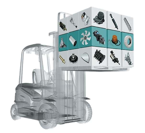 Forklift spare parts collection - hydraulic steering electrical brake parts