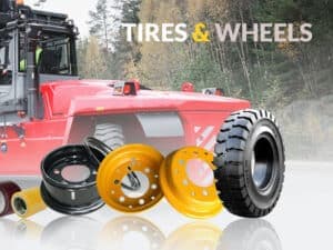 Forklift solid tires and wheels replacement